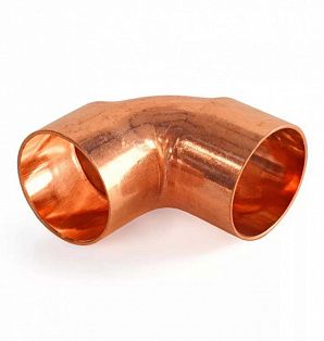 Угол медный 2 1/8" 90 градусов двухраструбный